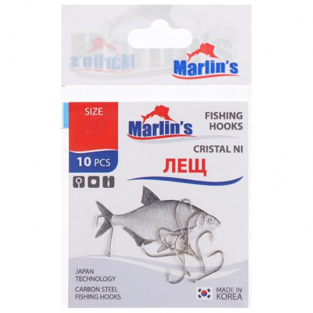 Крючок Marlin&#039;s Лещ Cristal NI №12 10шт M11231NI-12