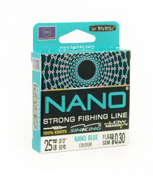 Леска BALSAX Nano Blue box 0.45 50м