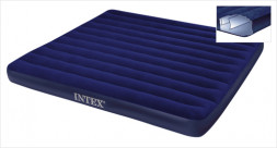Кровать (Intex) Classic Downy 183*203*22см флок, синий 68755