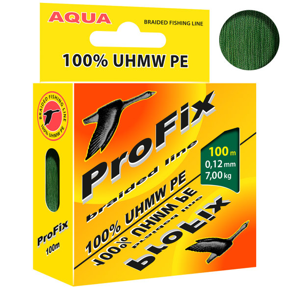 Леска плетеная Aqua ProFix Dark green 0.12 100м