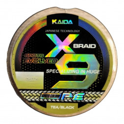Плетенка Kaida X9 PE SPOTS EVOLVED  зеленый темный 100м черный+зеленый 0,4 мм